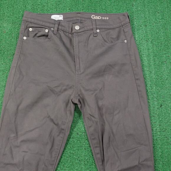GAP 1969 TRUE SKINNY HIGH RISE GREY PANTS WOMENS SIZE 30R - Picture 2 of 8